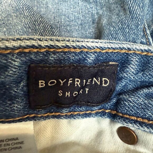 Lucky Brand Boyfriend Short Distressed Raw Hem Blue Denim Sz 8/29 - Picture 5 of 8